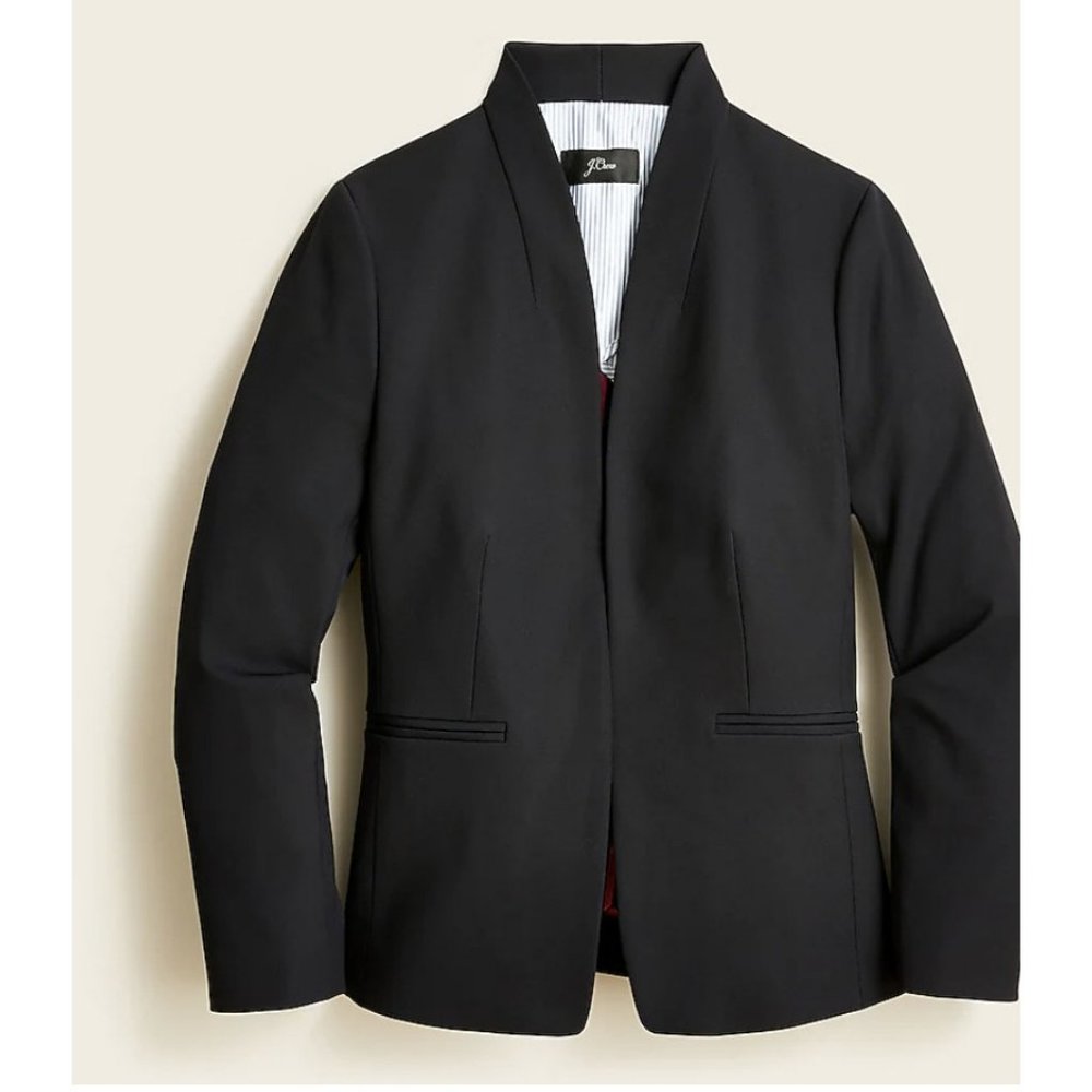 J.Crew $198  Women's Going-Out Blazer in Stretch Twill Size 8 Black H2743